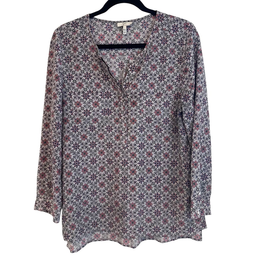 Joie Nepal Spanish Tile Silk Blouse Size Large